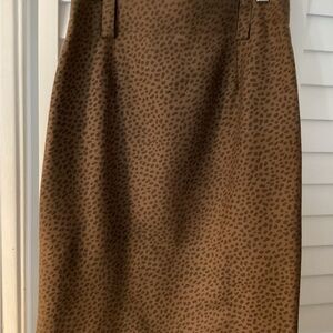 Mondi Vintage Brown Leopard Print Wool Pencil Skirt size EU 40/ US 8-10